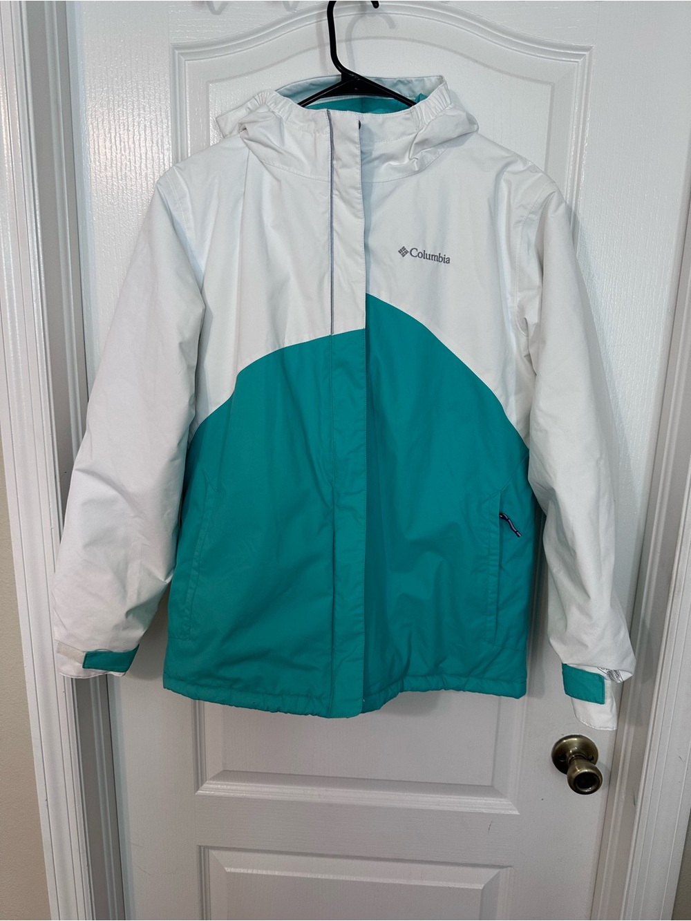 Columbia Girls XL 18/20-Woman XS-S Waterproof Ski Jacket Colorblock Hooded Coat